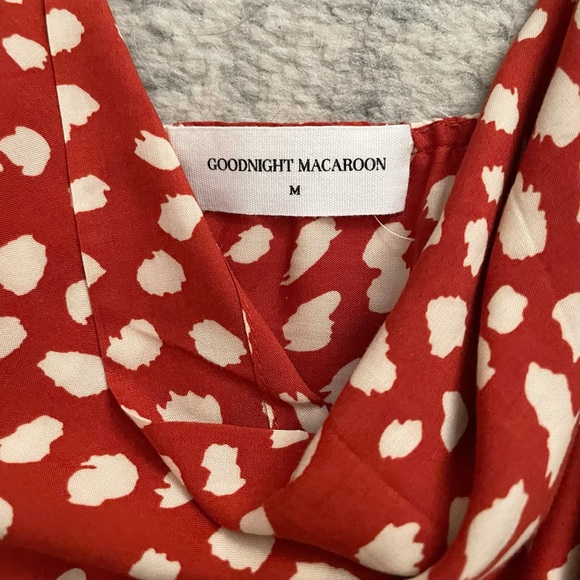 Goodnight Macaroon Burnt Orange Dotted Flowy Dress - Picture 2 of 3